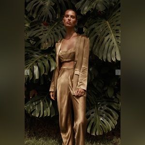 DISSH Simone Chartreuse Satin Set